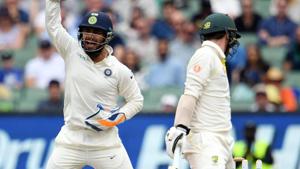 India's wicketkeeper Rishabh Pant (L) makes an unsuccessful leg before wicket appeal against Australia's batsman Travis Head (R).(AFP) India's wicketkeeper Rishabh Pant (L) makes an unsuccessful leg before wicket appeal against Australia's batsman Travis Head (R).(AFP)