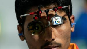 Saurabh Chaudhary during the Shooting Men’s 10m Air Pistol Final at the Shooting Range, Tecnopolis Park.(REUTERS) Saurabh Chaudhary during the Shooting Men’s 10m Air Pistol Final at the Shooting Range, Tecnopolis Park.(REUTERS)