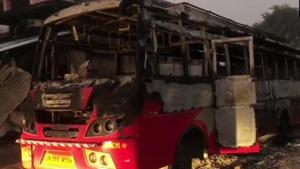 The MLC’S and Sunil’s houses were targeted, and seven vehicles torched.(ANI Photo) The MLC’S and Sunil’s houses were targeted, and seven vehicles torched.(ANI Photo)