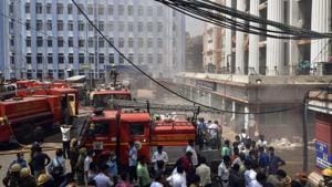 A fire broke out in a premier state-run Calcutta Medical College and Hospital in West Bengal capital Kolkata early on Monday.(PTI) A fire broke out in a premier state-run Calcutta Medical College and Hospital in West Bengal capital Kolkata early on Monday.(PTI)