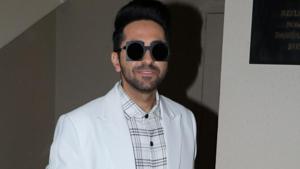 Ayushmann Khurrana at an event in Mumbai.(IANS) Ayushmann Khurrana at an event in Mumbai.(IANS)