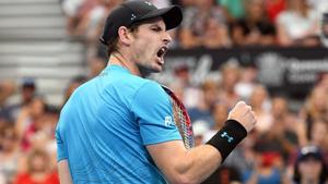 Andy Murray of Britain celebrates after winning a point against James Duckworth of Australia.(AFP) Andy Murray of Britain celebrates after winning a point against James Duckworth of Australia.(AFP)