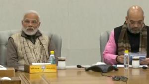 Prime Minister Narendra Modi and BJP president Amit Shah during the party's Central Election Committee meeting.(ANI Photo) Prime Minister Narendra Modi and BJP president Amit Shah during the party's Central Election Committee meeting.(ANI Photo)