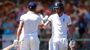 Ben Stokes (R) and Jonny Bairstow congratulate each other after a partnership.(AFP Image) Ben Stokes (R) and Jonny Bairstow congratulate each other after a partnership.(AFP Image)