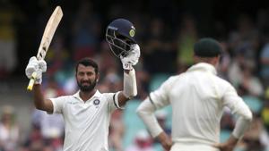 India vs Australia: Cheteshwar Pujara celebrates making 100 runs against Australia during their cricket test match in Sydney, Thursday, Jan. 3, 2019(AP) India vs Australia: Cheteshwar Pujara celebrates making 100 runs against Australia during their cricket test match in Sydney, Thursday, Jan. 3, 2019(AP)