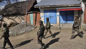 Army soldiers walks near the site of encounter in south Kashmir’s Tral area some 45 kms from Srinagar.(Waseem Andrabi/ HT File Photo) Army soldiers walks near the site of encounter in south Kashmir’s Tral area some 45 kms from Srinagar.(Waseem Andrabi/ HT File Photo)