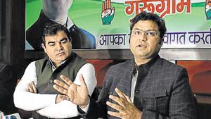 Haryana Congress chief Ashok Tanwar addresses a press conference in Gurugram on Wednesday, January 02, 2019.(HT Photo) Haryana Congress chief Ashok Tanwar addresses a press conference in Gurugram on Wednesday, January 02, 2019.(HT Photo)