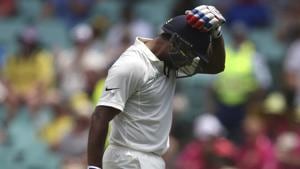 India vs Australia: Mayank Agarwal holds his head after he was caught out for 77 runs against Australia during their cricket test match in Sydney, Thursday, Jan. 3, 2019(AP) India vs Australia: Mayank Agarwal holds his head after he was caught out for 77 runs against Australia during their cricket test match in Sydney, Thursday, Jan. 3, 2019(AP)