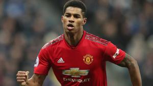 Manchester United's Marcus Rashford celebrates scoring their second goal.(REUTERS) Manchester United's Marcus Rashford celebrates scoring their second goal.(REUTERS)