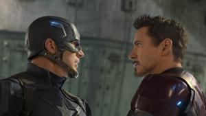 Captain America and Iron Man in a still from Captain America: Civil War. Captain America and Iron Man in a still from Captain America: Civil War.