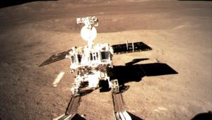 Yutu-2, China's lunar rover, leaves wheel marks after leaving the lander that touched down on the surface of the far side of the moon in this photo provided by China National Space Administration via Xinhua News Agency on January 3.(AP Photo) Yutu-2, China's lunar rover, leaves wheel marks after leaving the lander that touched down on the surface of the far side of the moon in this photo provided by China National Space Administration via Xinhua News Agency on January 3.(AP Photo)