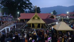 (The Supreme Court’s order on Sabarimala was only a suggestion, and the communist government in Kerala conspired to desecrate the temple by its faulty implementation, an RSS leader said in Bhopal on Friday.(AFP) (The Supreme Court’s order on Sabarimala was only a suggestion, and the communist government in Kerala conspired to desecrate the temple by its faulty implementation, an RSS leader said in Bhopal on Friday.(AFP)
