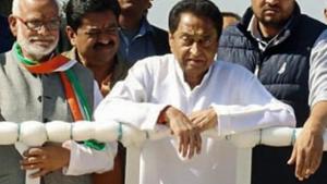 BJP workers had protested against the MP chief minister Kamal Nath’s decision to discontinue the 13-year-old practice of singing Vande Mataram at the state secretariat.(PTI) BJP workers had protested against the MP chief minister Kamal Nath’s decision to discontinue the 13-year-old practice of singing Vande Mataram at the state secretariat.(PTI)