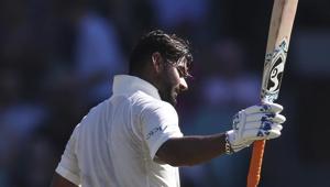 India's Rishabh Pant lifts his bat after making 150 runs against Australia on day 2 during their cricket test match in Sydney, Friday, Jan. 4, 2019(AP) India's Rishabh Pant lifts his bat after making 150 runs against Australia on day 2 during their cricket test match in Sydney, Friday, Jan. 4, 2019(AP)
