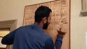 Cheteshwar Pujara signing the honours board at the SCG.(BCCI/ Twitter) Cheteshwar Pujara signing the honours board at the SCG.(BCCI/ Twitter)