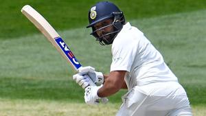 Rohit Sharma plays a shot during day two of the third Test match.(AFP) Rohit Sharma plays a shot during day two of the third Test match.(AFP)
