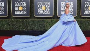 Golden Globes 2019 red carpet: Lady Gaga’s Valentino dress seemed to pay homage to one worn by Judy Garland in the 1954 version of A Star is Born. She accessorized with a breathtaking Tiffany’s diamond necklace. (AFP) Golden Globes 2019 red carpet: Lady Gaga’s Valentino dress seemed to pay homage to one worn by Judy Garland in the 1954 version of A Star is Born. She accessorized with a breathtaking Tiffany’s diamond necklace. (AFP)