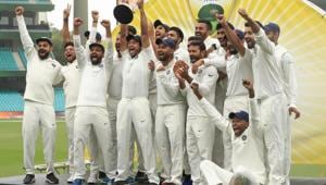 Virat Kohli (L), and the Indian cricket team celebrate winning the Border Gavaskar trophy during day five of the fourth Test match in the series between Australia and India at Sydney Cricket Ground, January 7, Australia(Getty Images) Virat Kohli (L), and the Indian cricket team celebrate winning the Border Gavaskar trophy during day five of the fourth Test match in the series between Australia and India at Sydney Cricket Ground, January 7, Australia(Getty Images)