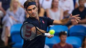 Roger Federer of Switzerland hits a return against Alexander Zverev of Germany.(AFP) Roger Federer of Switzerland hits a return against Alexander Zverev of Germany.(AFP)