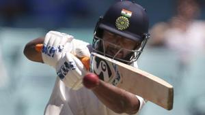 Rishabh Pant pulls the ball against Australia on Day 2 of the fourth Test between India and Australia.(AP) Rishabh Pant pulls the ball against Australia on Day 2 of the fourth Test between India and Australia.(AP)