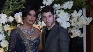 Priyanka Chopra and Nick Jonas at their wedding reception in Mumbai on December 19, 2018.(IANS) Priyanka Chopra and Nick Jonas at their wedding reception in Mumbai on December 19, 2018.(IANS)