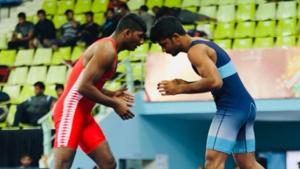 Athletes fight it out on the mat during Khelo India Youth Games 2019.(Khelo India/ Twitter) Athletes fight it out on the mat during Khelo India Youth Games 2019.(Khelo India/ Twitter)