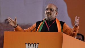 The Lok Sabha elections will be a battle of two ideologies, says Amit Shah(HT Photo/Sanchit Khanna) The Lok Sabha elections will be a battle of two ideologies, says Amit Shah(HT Photo/Sanchit Khanna)
