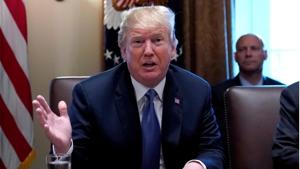 US President Donald Trump speaks during a Cabinet meeting at the White House in Washington.(Reuters File) US President Donald Trump speaks during a Cabinet meeting at the White House in Washington.(Reuters File)