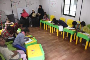 The school opened a month ago.(Praful Gangurde/ HT Photo) The school opened a month ago.(Praful Gangurde/ HT Photo)