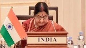 External affairs minister Sushma Swaraj at 1st Session of India-Central Asia Dialogue in Samarkand (Uzbekistan).(MEAIndia/Twitter) External affairs minister Sushma Swaraj at 1st Session of India-Central Asia Dialogue in Samarkand (Uzbekistan).(MEAIndia/Twitter)