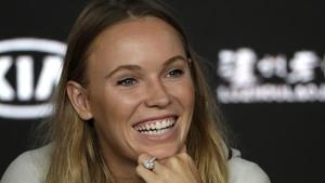 Defending women's singles champion Denmark's Caroline Wozniacki smiles during a press conference at the . (AP Photo/Kin Cheung)(AP) Defending women's singles champion Denmark's Caroline Wozniacki smiles during a press conference at the . (AP Photo/Kin Cheung)(AP)