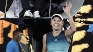 Denmark's Caroline Wozniacki waves after defeating Belgium's Alison van Uytvanck in their first round match at the Australian Open tennis championships in Melbourne, Australia, Monday, Jan. 14, 2019.(AP) Denmark's Caroline Wozniacki waves after defeating Belgium's Alison van Uytvanck in their first round match at the Australian Open tennis championships in Melbourne, Australia, Monday, Jan. 14, 2019.(AP)
