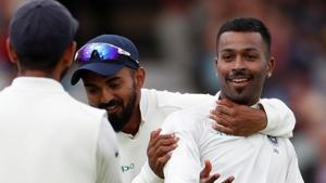 File image of KL Rahul (C) and Hardik Pandya.(REUTERS) File image of KL Rahul (C) and Hardik Pandya.(REUTERS)