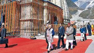 Prime Minister Narendra Modi visited Kedarnath in November 2018 to review reconstruction work.(PTI FILE PHOTO) Prime Minister Narendra Modi visited Kedarnath in November 2018 to review reconstruction work.(PTI FILE PHOTO)