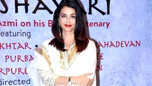 Aishwarya Rai Bachchan dazzled in a stunning off-white sharara set by designer label Sukriti & Aakriti. (Instagram) Aishwarya Rai Bachchan dazzled in a stunning off-white sharara set by designer label Sukriti & Aakriti. (Instagram)