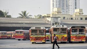 BEST buses parked at Wadala bus depot after BEST employees go on strike to press for several of their demands in Mumbai, India, on January 15.(Kunal Patil/HT Photo) BEST buses parked at Wadala bus depot after BEST employees go on strike to press for several of their demands in Mumbai, India, on January 15.(Kunal Patil/HT Photo)
