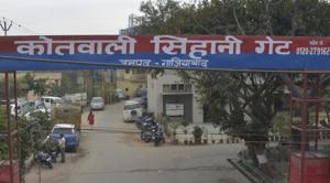The complaint against Pooja Chaddha, Congress’ Ghaziabad unit women chief, was filed at the Sihani Gate police station.(Sakib Ali / HT Photo) The complaint against Pooja Chaddha, Congress’ Ghaziabad unit women chief, was filed at the Sihani Gate police station.(Sakib Ali / HT Photo)