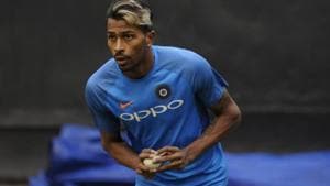 Hardik Pandya during practice session at IS Bindra Cricket Stadium in Mohali .(HT Photo) Hardik Pandya during practice session at IS Bindra Cricket Stadium in Mohali .(HT Photo)