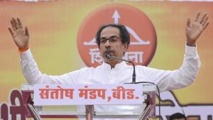 Shiv Sena chief Uddhav Thackeray at a farmers rally in Beed on January 9.(PTI) Shiv Sena chief Uddhav Thackeray at a farmers rally in Beed on January 9.(PTI)