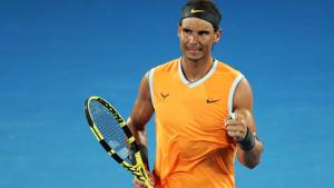 Rafael Nadal celebrates his Australan Open second round win over Matthew Ebden.(REUTERS) Rafael Nadal celebrates his Australan Open second round win over Matthew Ebden.(REUTERS)