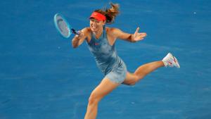 Maria Sharapova in action during her Australian Open second round match against Sweden's Rebecca Peterson.(REUTERS) Maria Sharapova in action during her Australian Open second round match against Sweden's Rebecca Peterson.(REUTERS)