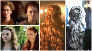 Sansa has a habit of copying the hairstyles of powerful women around her. Sansa has a habit of copying the hairstyles of powerful women around her.