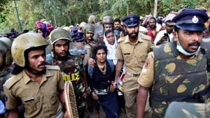 Bindu Ammini, 42, and Kanaka Durga, 44, are escorted by police after they attempted to enter the Sabarimala temple, Kerala, December 24, 2018(REUTERS) Bindu Ammini, 42, and Kanaka Durga, 44, are escorted by police after they attempted to enter the Sabarimala temple, Kerala, December 24, 2018(REUTERS)