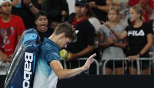 Austria's Dominic Thiem looks dejected after retiring the match against Australia's Alexei Popyrin.(REUTERS) Austria's Dominic Thiem looks dejected after retiring the match against Australia's Alexei Popyrin.(REUTERS)
