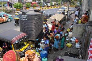 Residents have been dealing with the problem of erratic water supply since the past two years.(HT FILE) Residents have been dealing with the problem of erratic water supply since the past two years.(HT FILE)
