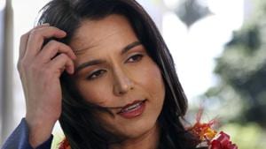 Presidential candidate U.S. Rep. Tulsi Gabbard on Thursday responded to criticism about her past work advocating against gay rights by apologizing in a video.(AP) Presidential candidate U.S. Rep. Tulsi Gabbard on Thursday responded to criticism about her past work advocating against gay rights by apologizing in a video.(AP)