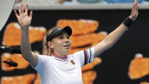 Amanda Anisimova of the U.S. celebrates winning the match against Belarus' Aryna Sabalenka.(REUTERS) Amanda Anisimova of the U.S. celebrates winning the match against Belarus' Aryna Sabalenka.(REUTERS)