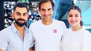 Virat Kohli, Roger Federer and Anushka Sharma. (L-R)(Virat Kohli/ Instagram) Virat Kohli, Roger Federer and Anushka Sharma. (L-R)(Virat Kohli/ Instagram)