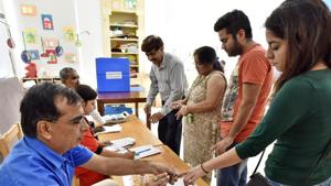 The statement said the gender ratio of electors in the final roll has increased to 812 as compared to 808 in the final roll published on January 10 last year.(Sanjeev Verma/HT PHOTO) The statement said the gender ratio of electors in the final roll has increased to 812 as compared to 808 in the final roll published on January 10 last year.(Sanjeev Verma/HT PHOTO)
