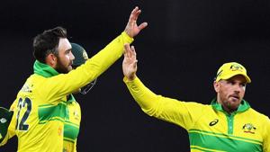 File image of Glenn Maxwell celebrating with Aaron Finch after the fall of a wicket.(Getty Image) File image of Glenn Maxwell celebrating with Aaron Finch after the fall of a wicket.(Getty Image)